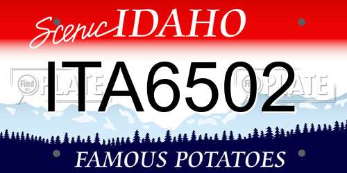 ITA6502 Idaho License Plate