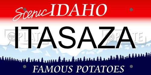 ITASAZA Idaho License Plate