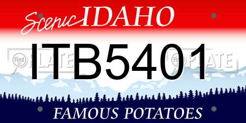 ITB5401 Idaho License Plate