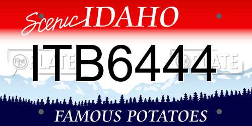 ITB6444 Idaho License Plate
