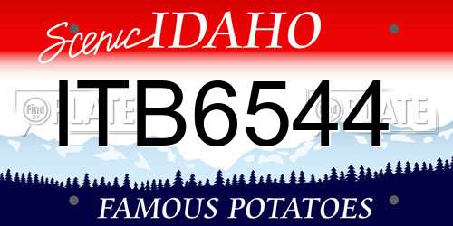 ITB6544 Idaho License Plate