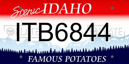 ITB6844 Idaho License Plate