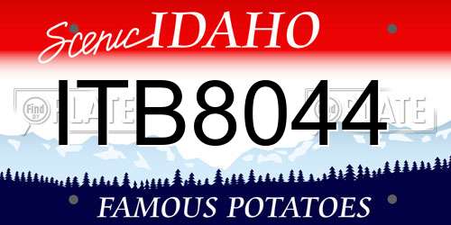 ITB8044 Idaho License Plate