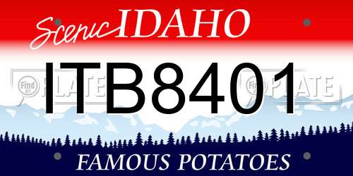 ITB8401 Idaho License Plate