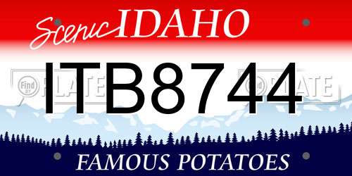 ITB8744 Idaho License Plate