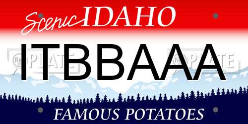 ITBBAAA Idaho License Plate