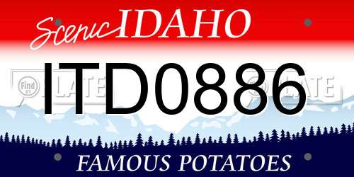 ITD0886 Idaho License Plate
