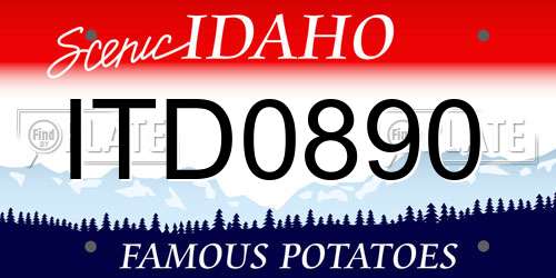 ITD0890 Idaho License Plate
