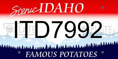 ITD7992 Idaho License Plate