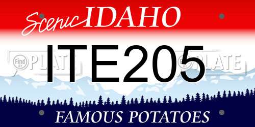 ITE205 Idaho License Plate