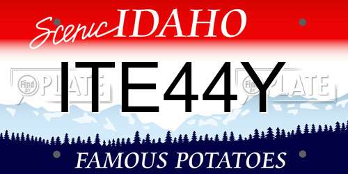 ITE44Y Idaho License Plate