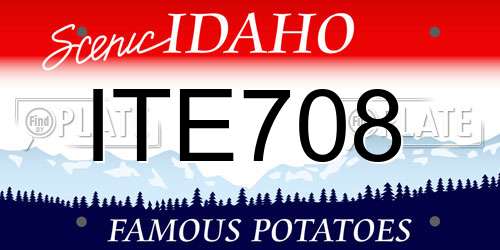 ITE708 Idaho License Plate
