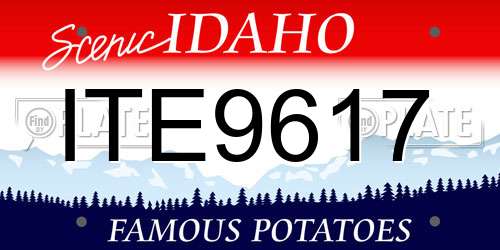 ITE9617 Idaho License Plate