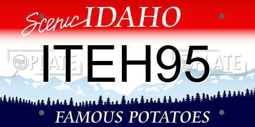 ITEH95 Idaho License Plate