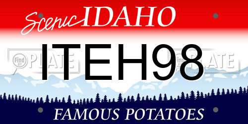 ITEH98 Idaho License Plate