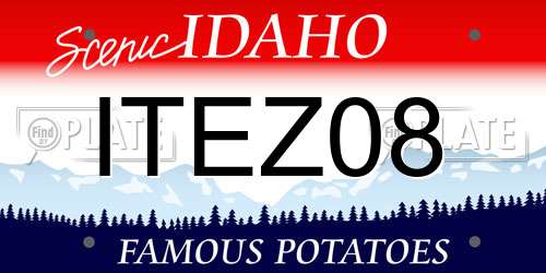 ITEZ08 Idaho License Plate