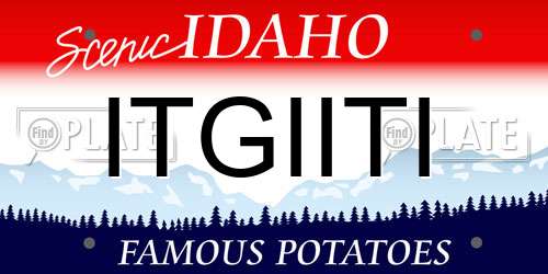 ITGIITI Idaho License Plate