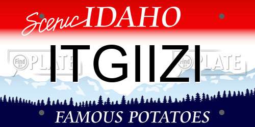 ITGIIZI Idaho License Plate