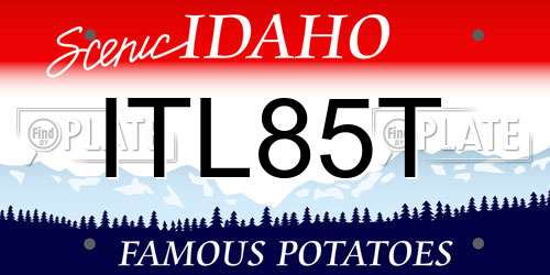 ITL85T Idaho License Plate