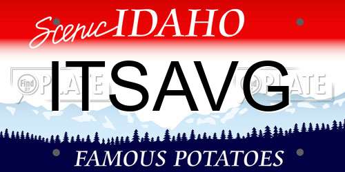ITSAVG Idaho License Plate