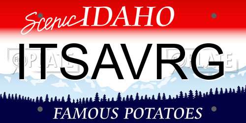 ITSAVRG Idaho License Plate