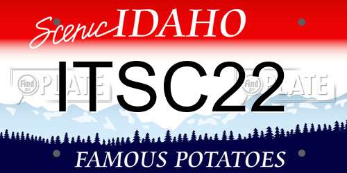 ITSC22 Idaho License Plate