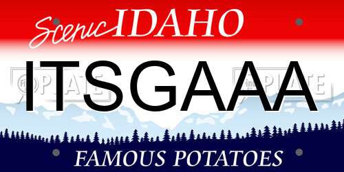 ITSGAAA Idaho License Plate
