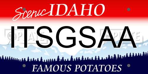 ITSGSAA Idaho License Plate