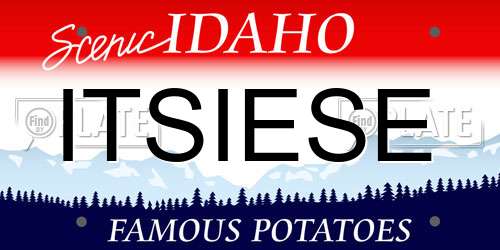 ITSIESE Idaho License Plate