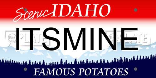 ITSMINE Idaho License Plate