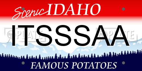 ITSSSAA Idaho License Plate