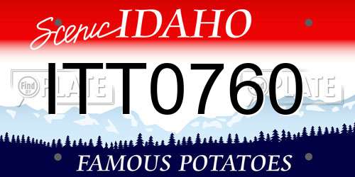 ITT0760 Idaho License Plate