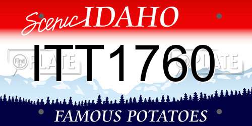 ITT1760 Idaho License Plate