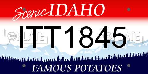 ITT1845 Idaho License Plate