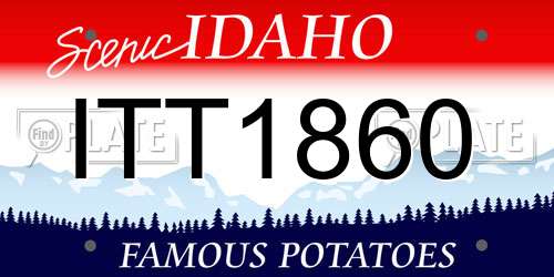 ITT1860 Idaho License Plate