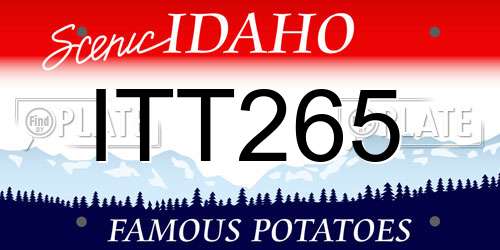 ITT265 Idaho License Plate
