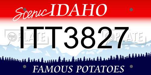 ITT3827 Idaho License Plate
