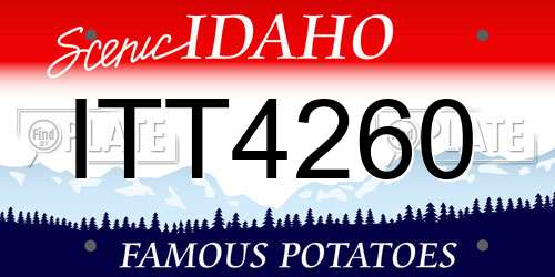 ITT4260 Idaho License Plate