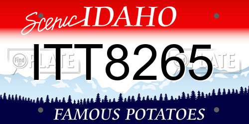 ITT8265 Idaho License Plate