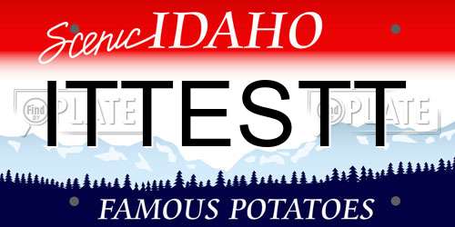 ITTESTT Idaho License Plate