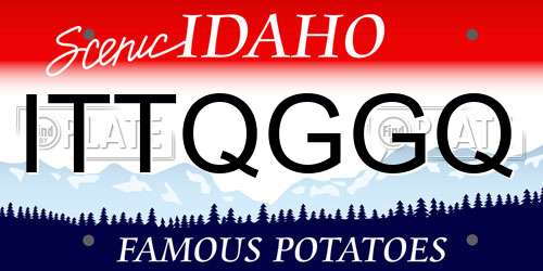 ITTQGGQ Idaho License Plate