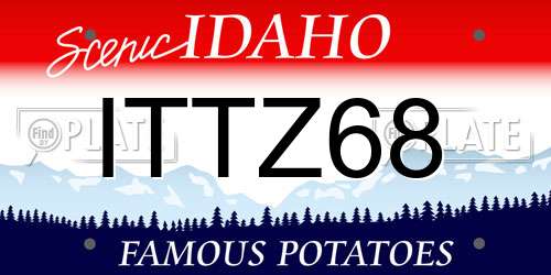 ITTZ68 Idaho License Plate