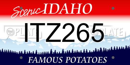 ITZ265 Idaho License Plate