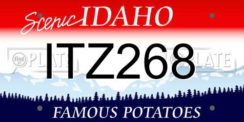 ITZ268 Idaho License Plate