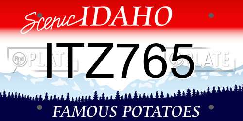 ITZ765 Idaho License Plate