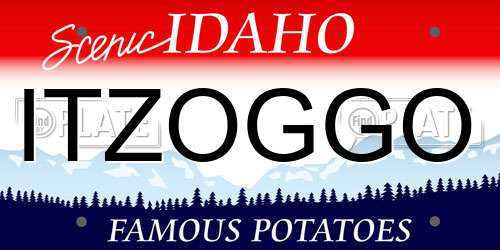 ITZOGGO Idaho License Plate