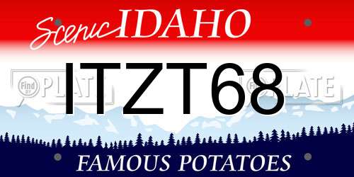 ITZT68 Idaho License Plate