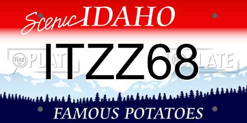 ITZZ68 Idaho License Plate