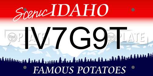 IV7G9T Idaho License Plate