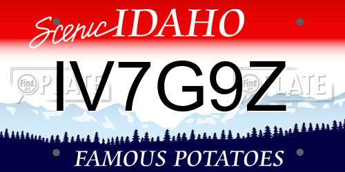IV7G9Z Idaho License Plate